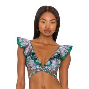Zimmermann Ruffle Wrap Bikini Top